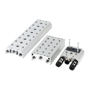 气动汇流板4V210-08电磁阀底座SS5Y5/100M200M300M12F3F4F5F6789