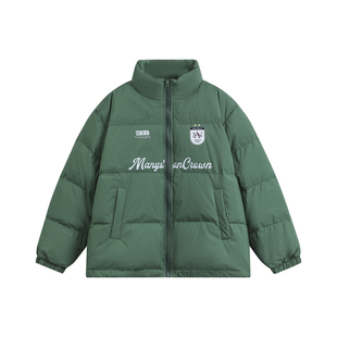 MANYSTON美式高街青少年羽绒服男款冬季90白鸭绒情侣装面包服外套