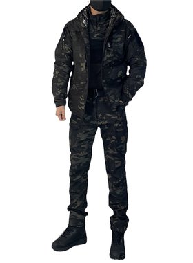 冬季男加厚保暖套装迷彩服热反射棉服加绒裤防风防水耐磨防寒耐磨
