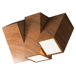 Home中古风走廊过道灯明装无主灯照明复古胡桃色玄关灯阳台吸顶灯