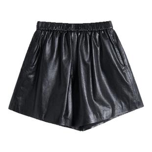 TOFOD 爱马*同源 意大利进口极光超薄植糅小羊羔裙裤宽松皮短裤