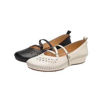 歌迈复古玛丽珍软底真皮单鞋女