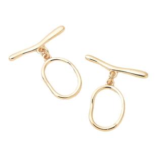 14K包金光面O形收尾OT扣手工diy珍珠项链手链白金色连接OI扣材料