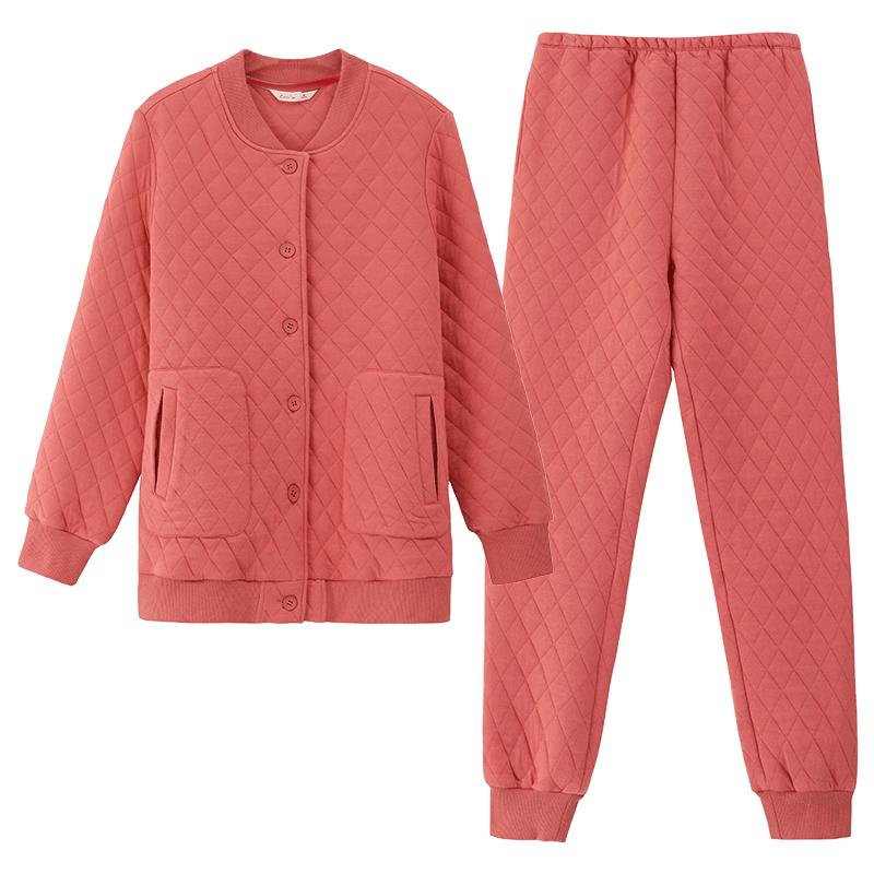 热卖轻薄空气三层夹棉家居服