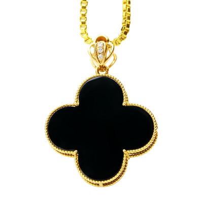 18K金镶玉和田玉墨玉耳钉+吊坠