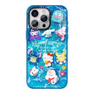 benefit卡通萌宠水中合照17适用于iphone16promax苹果15PRO晶盾磁吸手机壳13新款14套12冰川纹防摔彩色边框