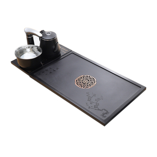 天然乌金石茶盘全自动茶具套装家用现代简约整块大号茶台石盘茶海