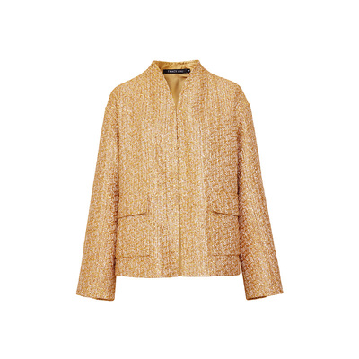 金色轮廓型超帅休闲雅痞大外套