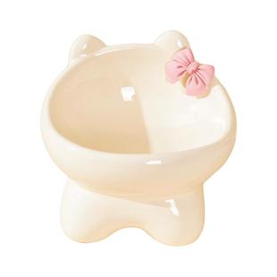 猫碗陶瓷碗猫食盆喝水碗猫粮罐头保护颈椎不易打翻防黑下巴宠物碗