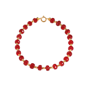 若华珠宝流萤 刻面鸽血红宝石手链18K金彩宝女轻奢首饰礼物定制