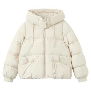 快鱼女士连帽棉服2025年冬新款微宽松短款小棉袄韩版休闲百搭外套