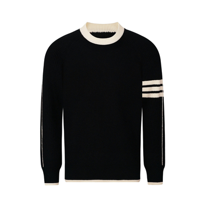 套头羊毛衫圆领拼色毛衣加厚保暖