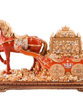 李居明马年吉祥物年运马拉钱摆件
