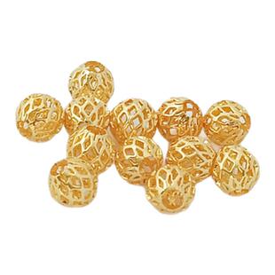 18K包金保色银空心南瓜珠角珠镂空球隔珠手工DIY手链串珠散珠配件