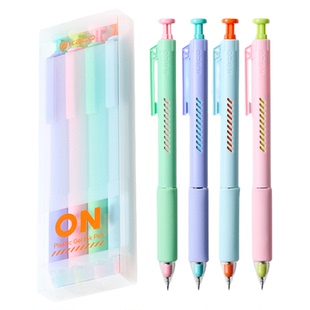 KACO ON充能笔开学学生用好物文具0.5mm黑笔彩色笔按动中性笔简约风中性笔办公学生用手账书写