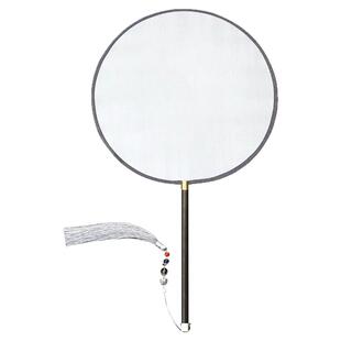 团扇舞蹈专用圆形听玉古典舞扇子古风双面空白透明熟绢款表演道具