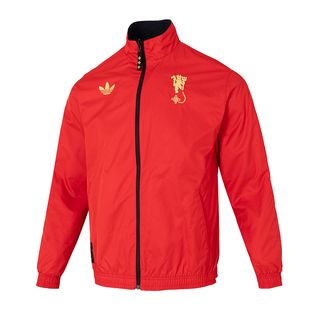 阿迪达斯三叶草新年款外套2026春季新款本命年红色夹克外套JM5561