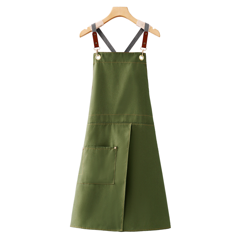 纯棉围裙定制logo印字工作服女