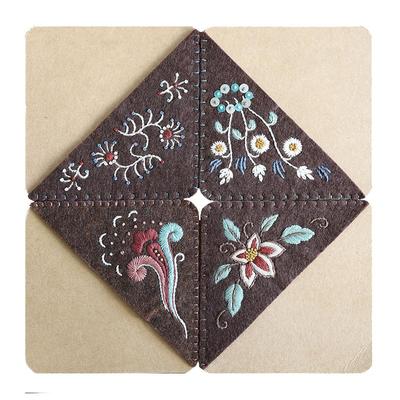 花暖敦煌书签刺绣毛毡牛皮纸国风