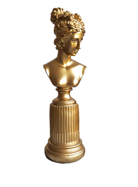 小众风客厅卧室金色头像装饰品