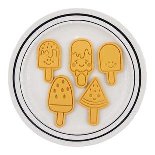 饼干模具卡通 冰淇淋雪糕冰棍夏日趣味家用3D立体按压DIY曲奇磨具