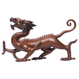 紫铜龙摆件青龙白虎朱雀玄武《四神兽》中式家居公司乔迁开业礼品