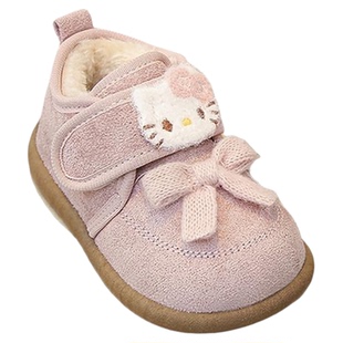 婧麒宝宝鞋子2025新款冬季可爱卡通毛绒勃肯鞋女小童加绒保暖棉靴