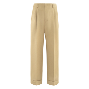 CULTUM精纺斜纹双褶西裤男复古休闲好莱坞裤西装裤