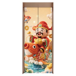 hellokitty电梯门贴纸高级感一梯一户门口布置整张自粘新年装饰品