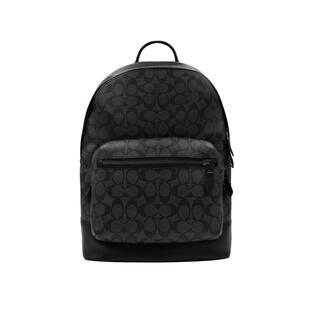 COACH/蔻驰新款男士老花印花大号拉链开合双肩背包书包电脑包通勤