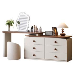 DDC中古风梳妆台2026新款实木抽屉储物斗柜一体卧室收纳柜化妆桌