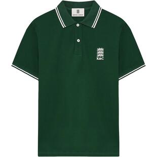 KENT&CURWEN肯迪文夏季男士装撞色领三狮系列通勤短袖翻领POLO衫