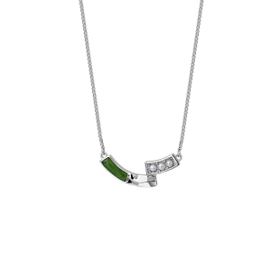 白岚春信项链碧玉珍珠锁骨链配饰女士小众轻奢新款首饰XL5329