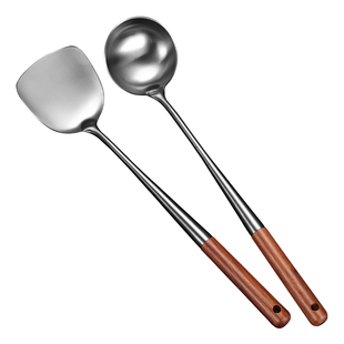 304不锈钢炒勺炒铲锅铲炒菜铲子长柄汤勺家用厨具套装厨师专用