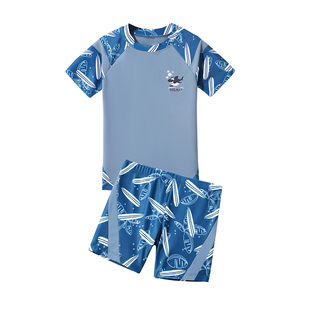 儿童泳衣男童2025新款中大童分体专业游泳训练服速干防晒泳衣套装