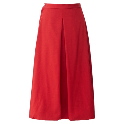 AUM噢姆红色时尚简约花苞裙显瘦a字半身裙女