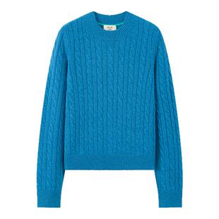 JCLP金纯良品 匠心经典麻花绞花山羊绒长袖针织套头衫女新年毛衣