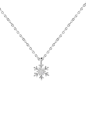 爆闪镶钻小雪花S925锁骨链女款