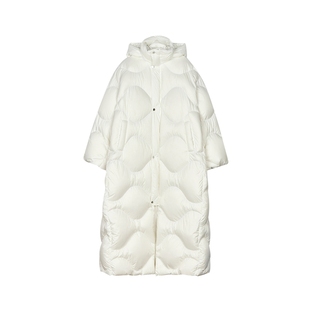 【SAMUEL系列】LESS冬长款羽绒服女白鸭绒宽松连帽外套2OAC12010