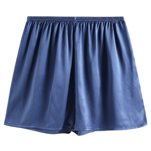 真丝男睡裤短裤宽松居家型外穿夏季薄款透气100%桑蚕丝四角大裤衩
