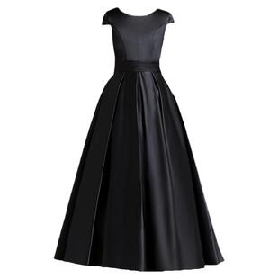 黑色女童礼服钢琴演出服中大童合唱公主裙儿童管乐团大提琴演奏服