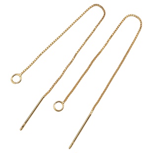 V.feel耳线带吊侧身盒子链包金保色14k威尼斯链条手工diy耳饰配件