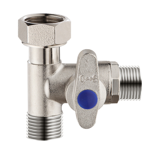 铜球阀三通带开关水龙头热水器分流分水器角阀一进二出水管活接头