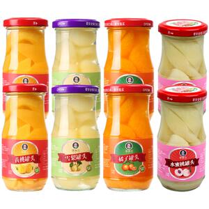 黄桃罐头新鲜水果混合装即食糖水橘子罐头正品休闲零食整箱玻璃瓶