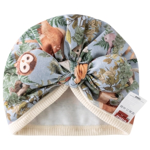 [林深时见鹿]aqpa爱帕婴儿帽子纯棉新款宝宝胎帽小月龄洋气包头帽