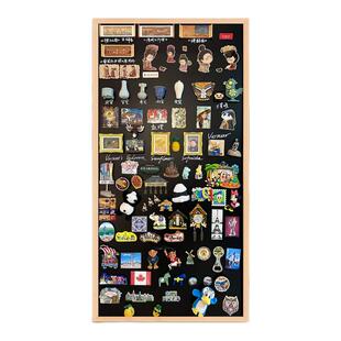 齐富实木框磁吸冰箱贴展示板黑板墙贴家用墙面留言牌磁性收纳小磁铁磁力吸铁石磁贴镀锌珐琅板装饰照片墙定制