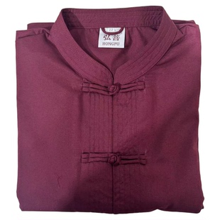 海青居士服僧衣女男款咖啡色海清禅修服套装春夏四季款酒红色大码