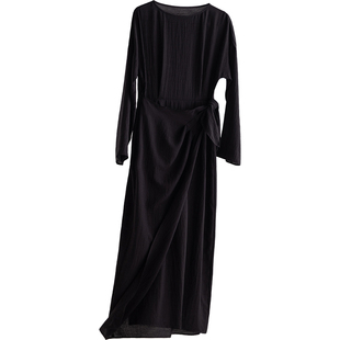 连衣裙子连身裙收腰设计感漂亮衣服2025新款春夏秋季法式女装黑色