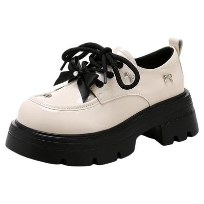 星期六厚底乐福鞋黑色jk小皮鞋女