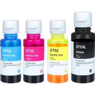 Smart Tank 215打印机墨水GT53XL 适用惠普Tank215无线彩色墨仓式连供打印机墨水四色补充装GT51/GT5原装品质